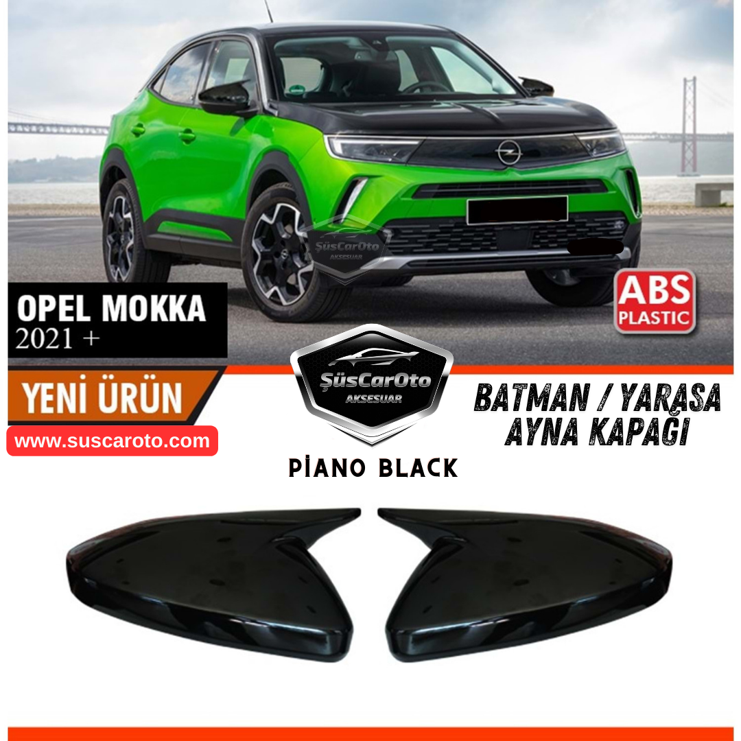 Opel Mokka 2021 y posterior, compatible con carcasas de espejo Batman Bat Piano Black ABS Plástico Set Izquierda Derecha