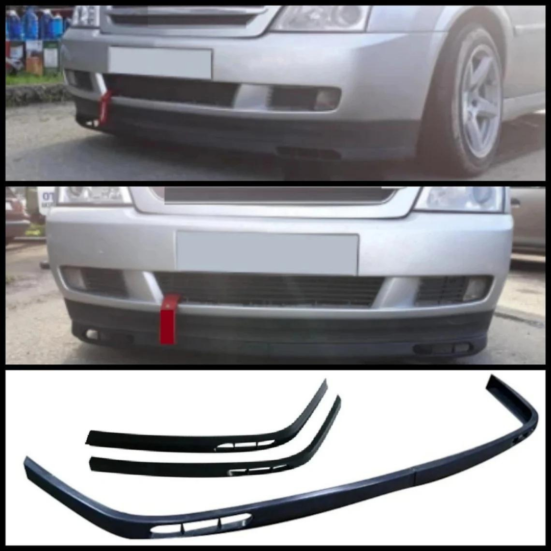 Opel Vectra C 2002–2009 Compatible Universal Laguna Lip Labio Delantero Flexible 2 Piezas Bajo Parachoques Lengüeta Guardabarros Delantero