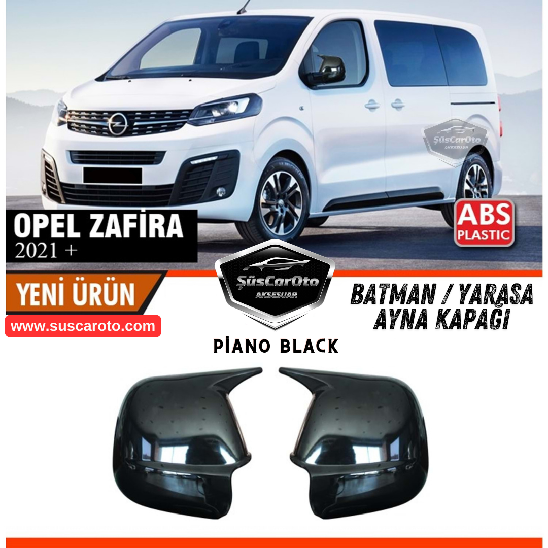 Tapas de Espejo Retrovisor Batman Murciélago Piano Black ABS Plástico Compatibles con Opel Zafira 2021 y Posteriores - Juego Izquierdo y Derecho