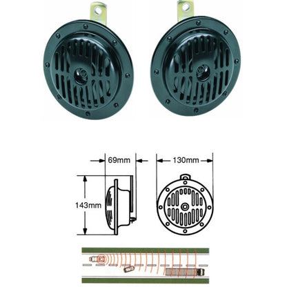 Juego de bocinas Hella Super Tone de cabeza grande originales, 2 unidades