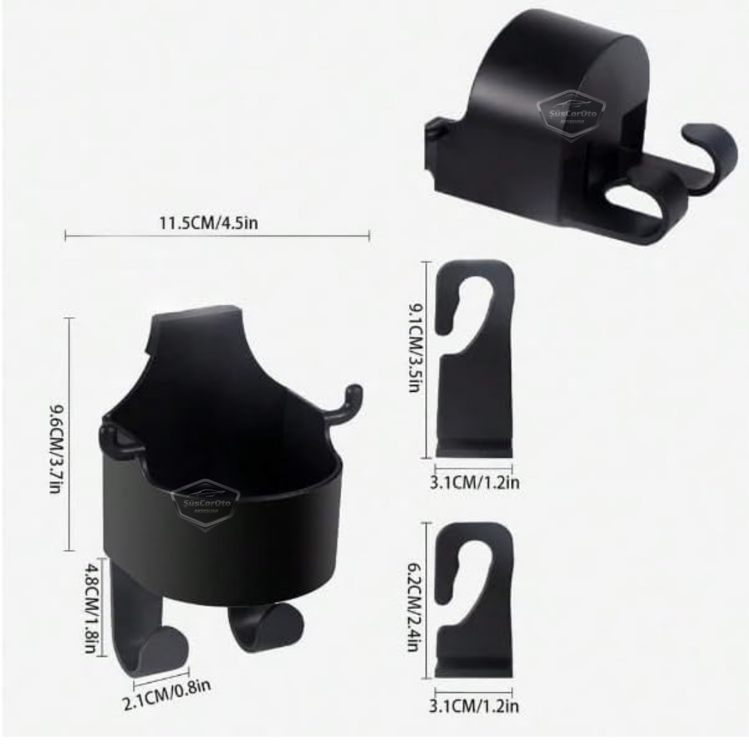 Organizador multifunción para el respaldo del asiento del coche, portavasos, soporte para teléfono, colgador y organizador de almacenamiento para coche, 1 unidad.
