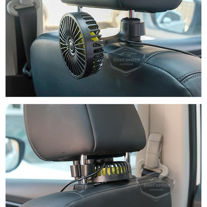 Ventilador de asiento de coche USB con 3 velocidades, refrigerador de nuca, ventilador de asiento, abrazadera de reposacabezas con aroma, 12 V ONV56