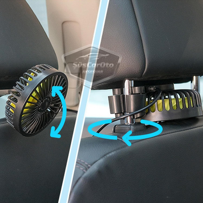 Ventilador de asiento de coche USB con 3 velocidades, refrigerador de nuca, ventilador de asiento, abrazadera de reposacabezas con aroma, 12 V ONV56