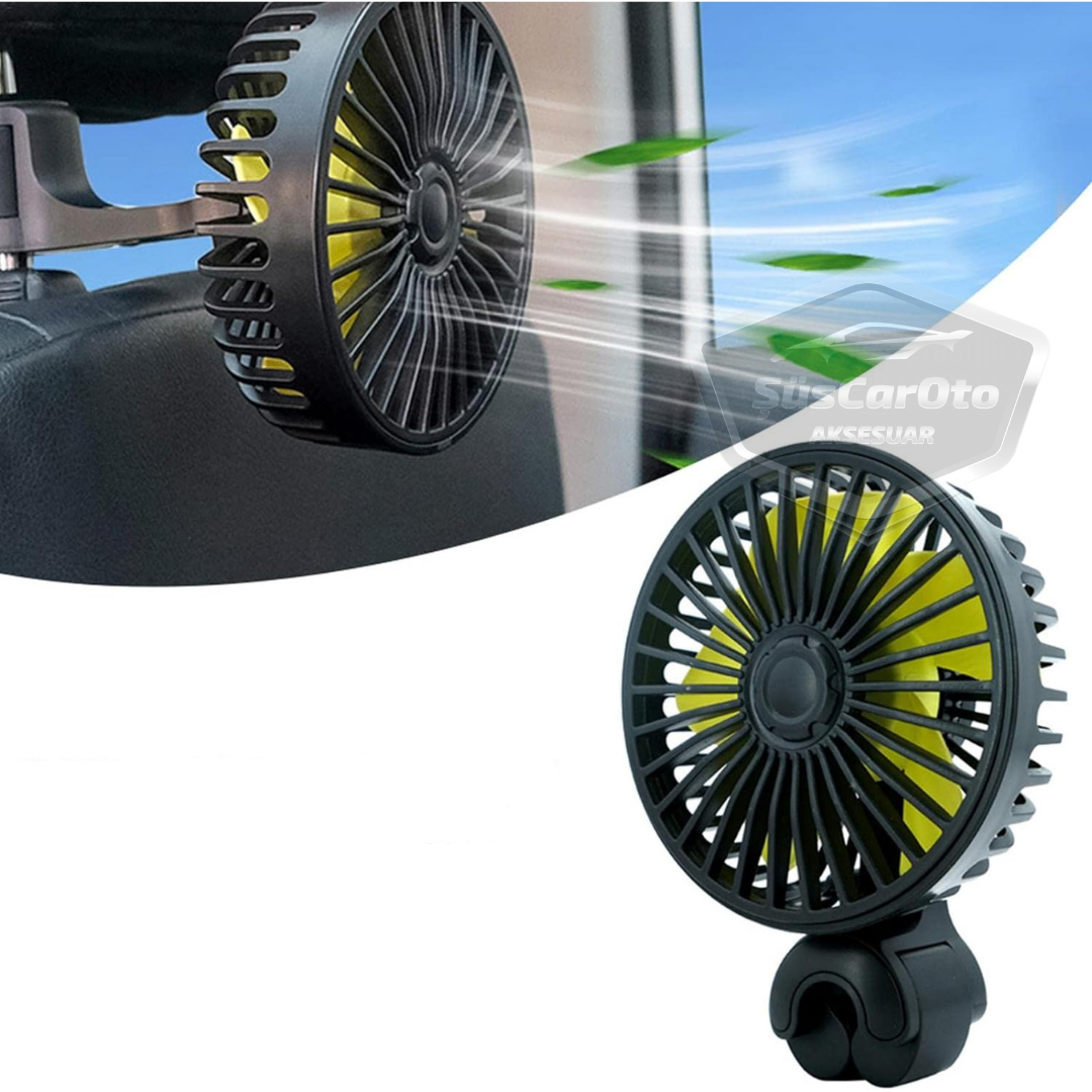 Ventilador de asiento de coche USB con 3 velocidades, refrigerador de nuca, ventilador de asiento, abrazadera de reposacabezas con aroma, 12 V ONV56