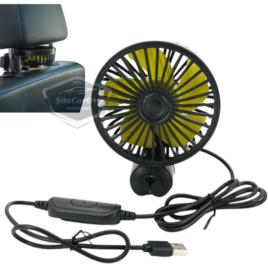 Ventilador de asiento de coche USB con 3 velocidades, refrigerador de nuca, ventilador de asiento, abrazadera de reposacabezas con aroma, 12 V ONV56