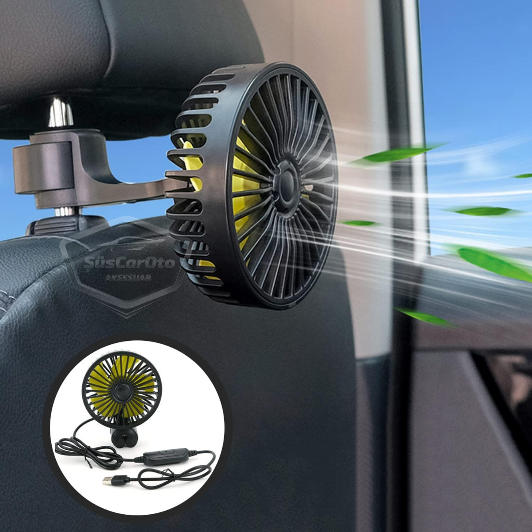 Ventilador de asiento de coche USB con 3 velocidades, refrigerador de nuca, ventilador de asiento, abrazadera de reposacabezas con aroma, 12 V ONV56