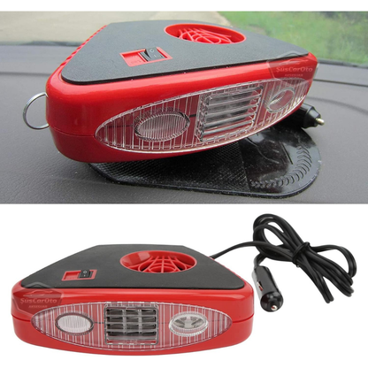 Calentador y enfriador de coche con ventilador para parabrisas, desempañador, descongelador de coche, calentador portátil para coche con luz, entrada para encendedor de cigarrillos, frío y calor, 12 V, 150 W