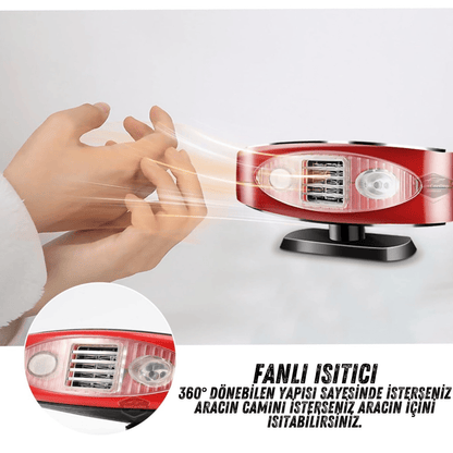 Calentador y enfriador de coche con ventilador para parabrisas, desempañador, descongelador de coche, calentador portátil para coche con luz, entrada para encendedor de cigarrillos, frío y calor, 12 V, 150 W