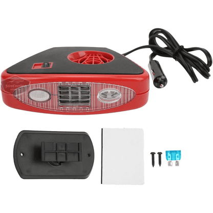 Calentador y enfriador de coche con ventilador para parabrisas, desempañador, descongelador de coche, calentador portátil para coche con luz, entrada para encendedor de cigarrillos, frío y calor, 12 V, 150 W
