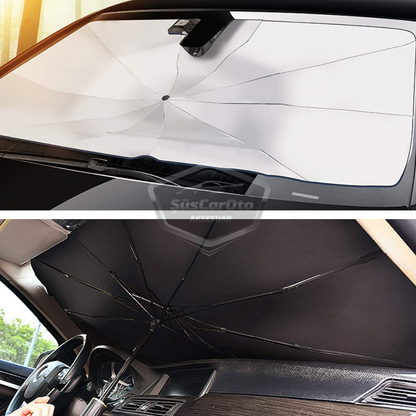 Parasol plegable para coche, parasol especial con mango flexible, protector solar de 132 cm x 77 cm