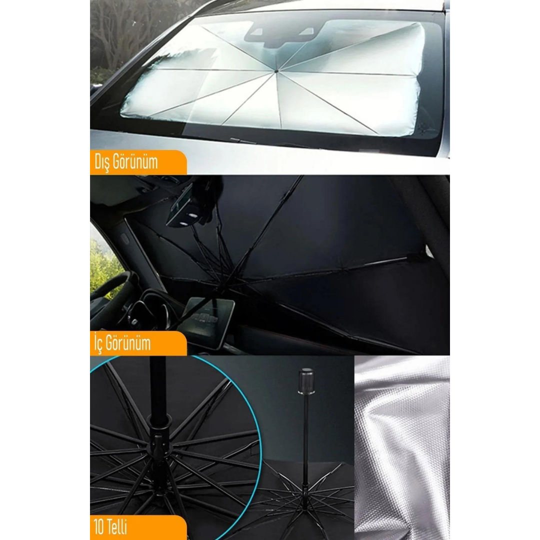 Parasol plegable para coche, parasol especial con mango flexible, protector solar de 132 cm x 77 cm