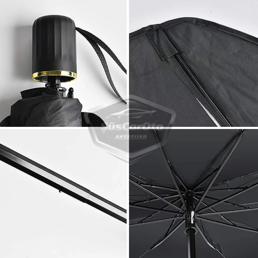 Parasol plegable para coche, parasol especial con mango flexible, protector solar de 132 cm x 77 cm
