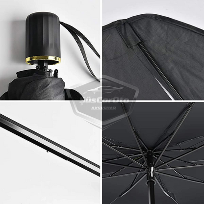 Parasol plegable para coche, parasol especial con mango flexible, protector solar de 132 cm x 77 cm