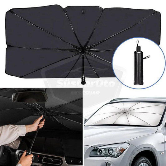 Parasol plegable para coche, parasol especial con mango flexible, protector solar de 132 cm x 77 cm