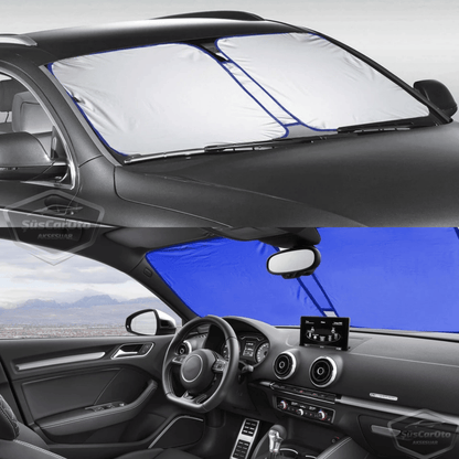 Oto Katlanabilir Premium Ön Güneşlik Ön Arka Cam Gölgelik Metalize Oto Güneş Gözlüğü Güneş Koruyucu Oto Araba Suv Tır 80 cm x 140 cm