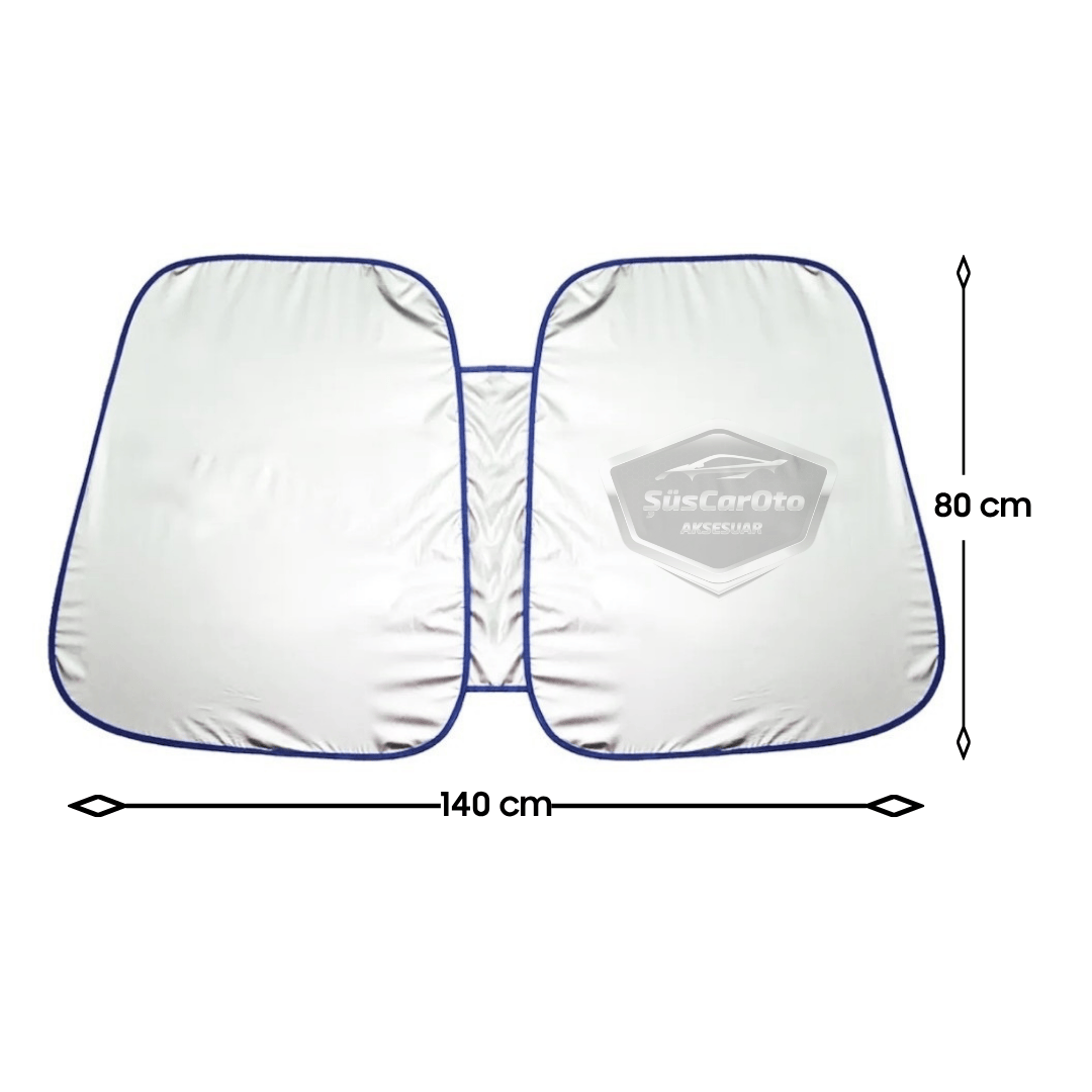 Oto Katlanabilir Premium Ön Güneşlik Ön Arka Cam Gölgelik Metalize Oto Güneş Gözlüğü Güneş Koruyucu Oto Araba Suv Tır 80 cm x 140 cm