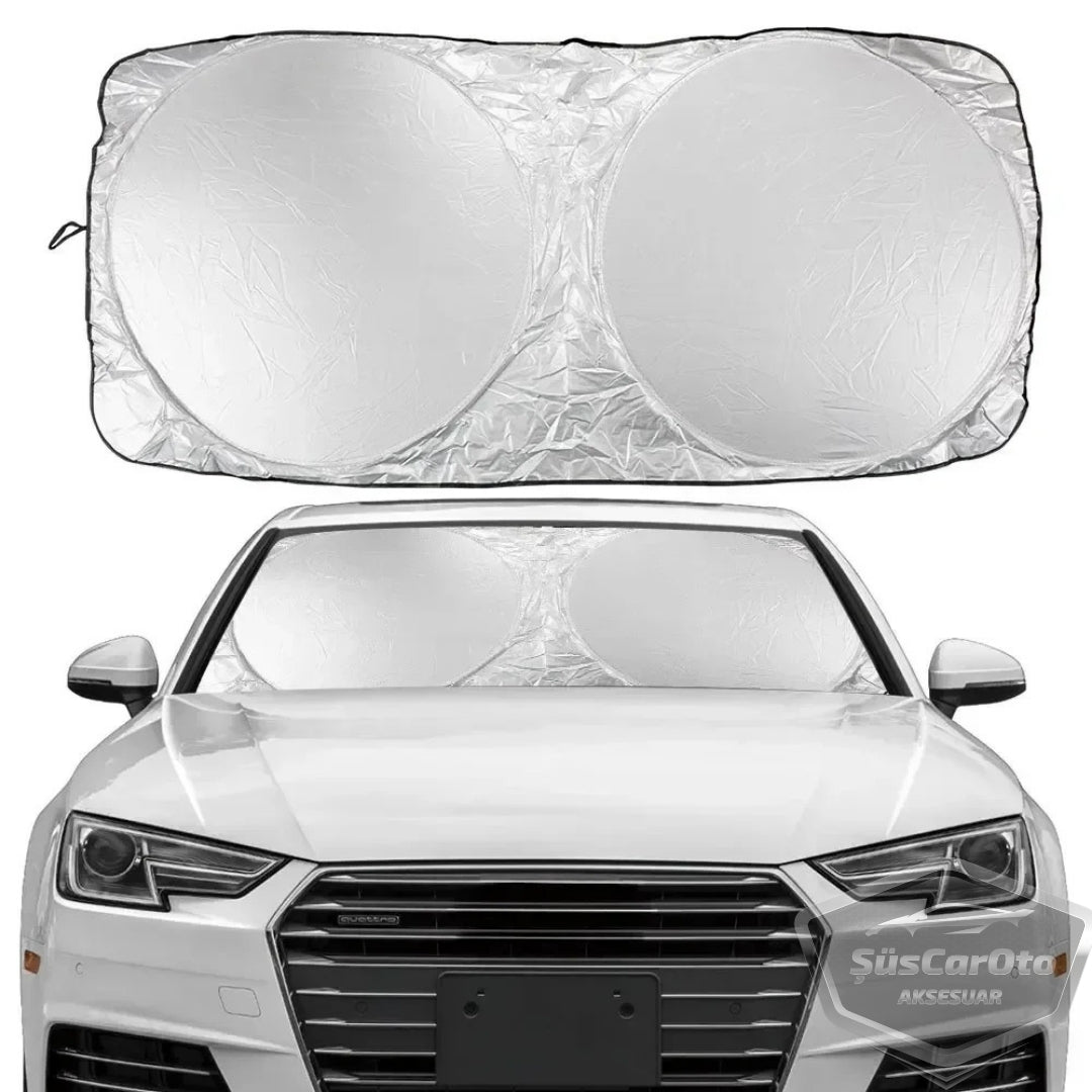 Parasol plegable premium para parabrisas delantero y trasero, protector solar metalizado de nueva generación para coche, SUV, camión, 69 cm x 149 cm