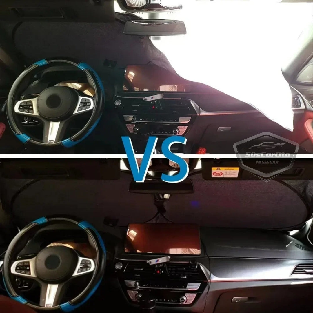 Parasol plegable premium para parabrisas delantero y trasero, protector solar metalizado de nueva generación para coche, SUV, camión, 69 cm x 149 cm