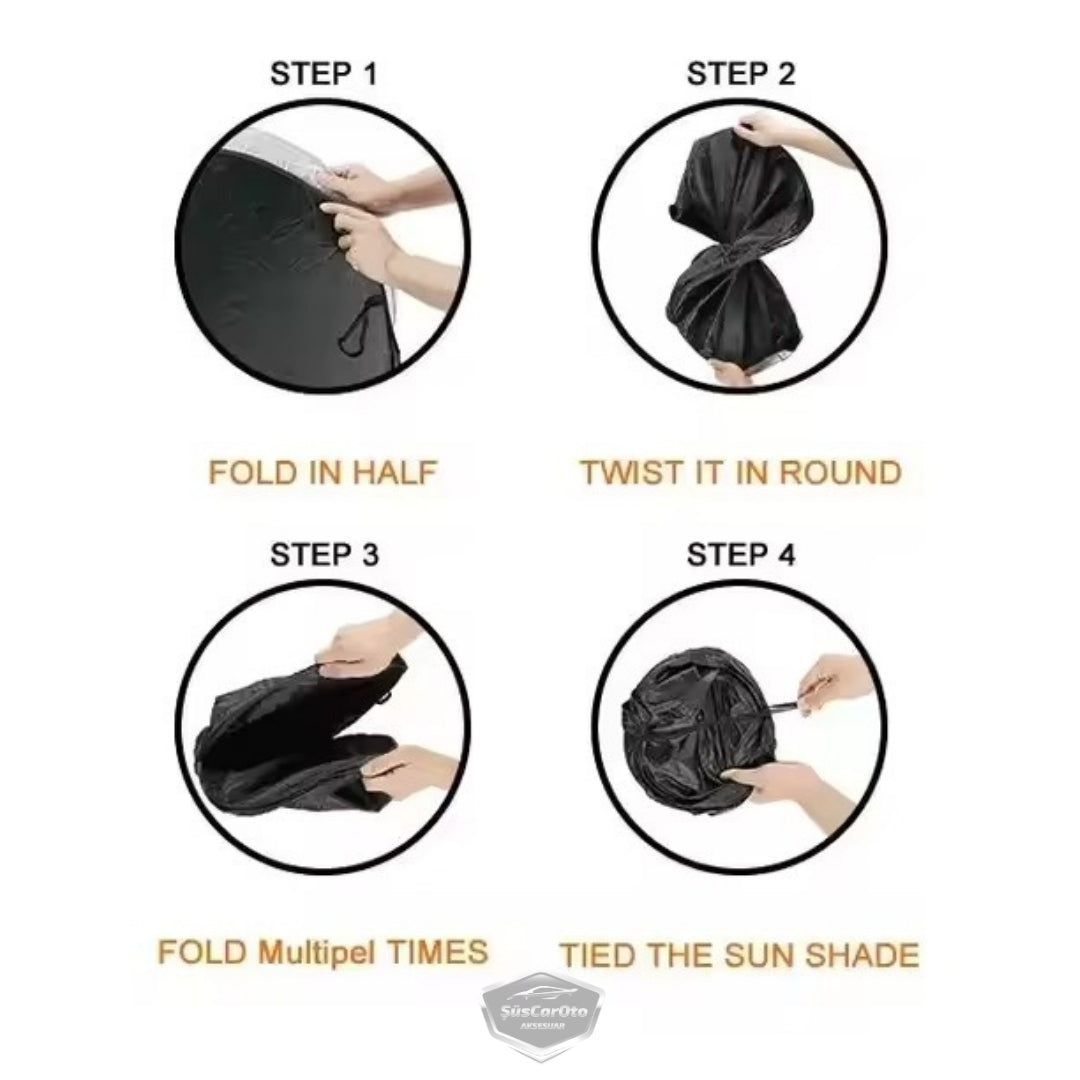 Parasol plegable premium para parabrisas delantero y trasero, protector solar metalizado de nueva generación para coche, SUV, camión, 69 cm x 149 cm