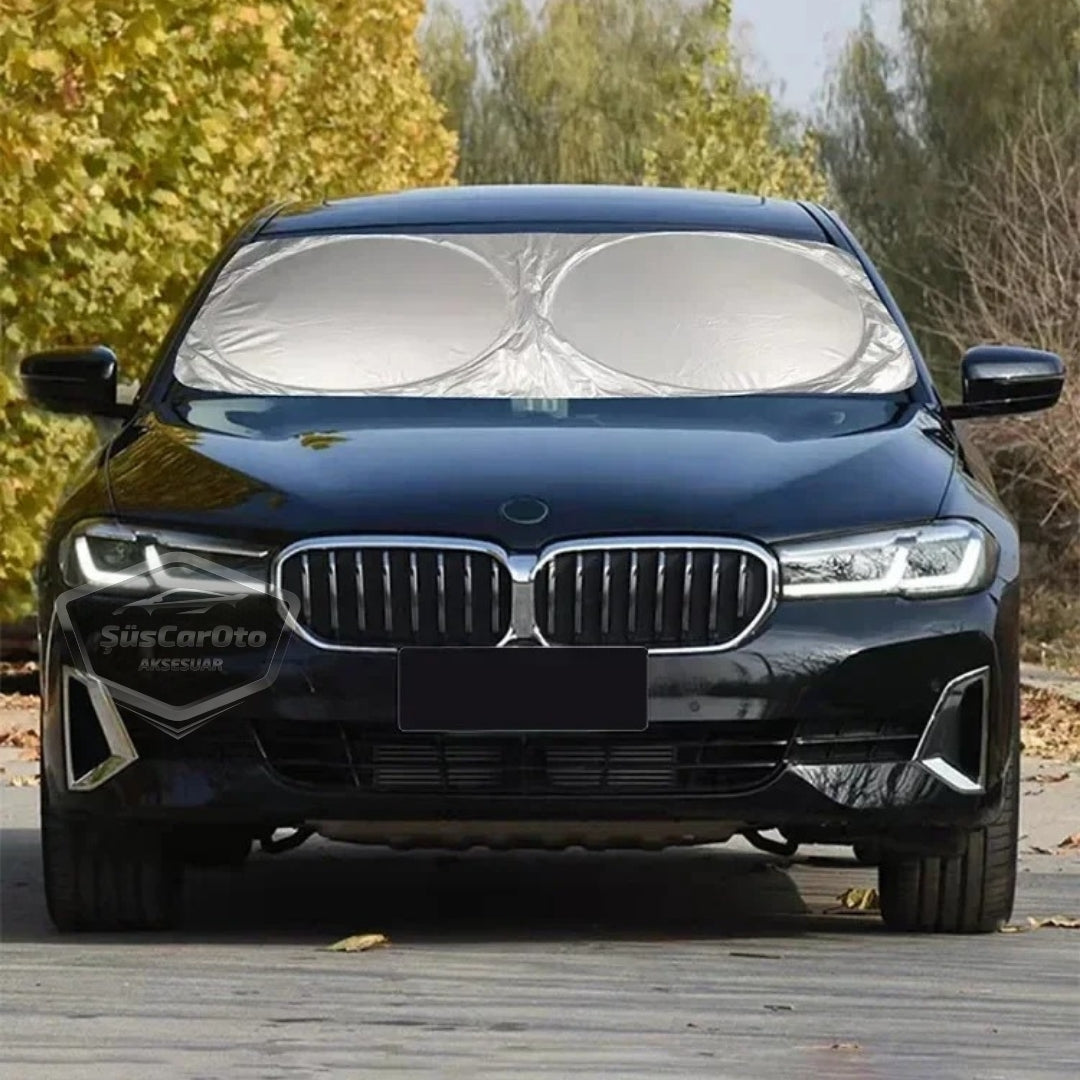 Parasol plegable premium para parabrisas delantero y trasero, protector solar metalizado de nueva generación para coche, SUV, camión, 69 cm x 149 cm