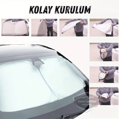 Parasol plegable premium para parabrisas delantero y trasero de coche, metalizado, de nueva generación, parasol para coche, SUV, camión, 80 cm x 140 cm, con bolsa