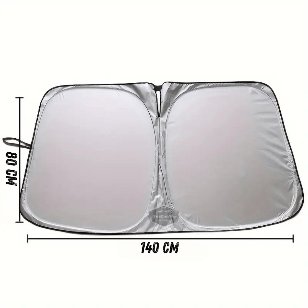 Parasol plegable premium para parabrisas delantero y trasero de coche, metalizado, de nueva generación, parasol para coche, SUV, camión, 80 cm x 140 cm, con bolsa
