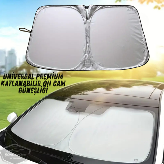 Parasol plegable premium para parabrisas delantero y trasero de coche, metalizado, de nueva generación, parasol para coche, SUV, camión, 80 cm x 140 cm, con bolsa