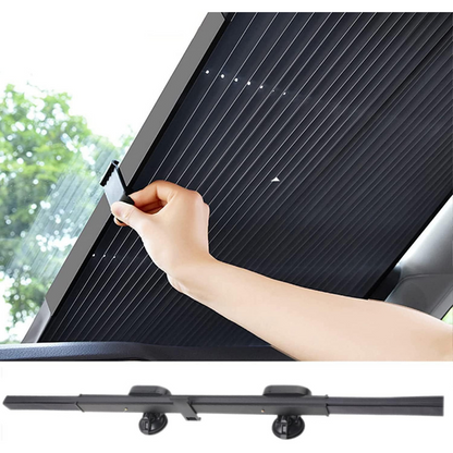 Parasol de Coche Plegable Tipo Acordeón, Parasol Delantero y Trasero, Metalizado, Trapezoidal, Deslizante, Protector Solar de Nueva Generación, para Coche, SUV, Camión, 70 cm x 150 cm ONP146