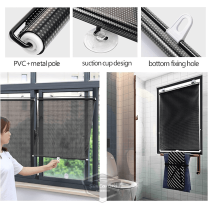 Oto Katlanır Stor Model Güneşlik Ön Arka Cam Gölgelik Siyah Noktalı Otomatik Sürgülü Yeni Nesil Güneş Koruyucu Oto Araba Suv Tır 68 cm x 125 cm