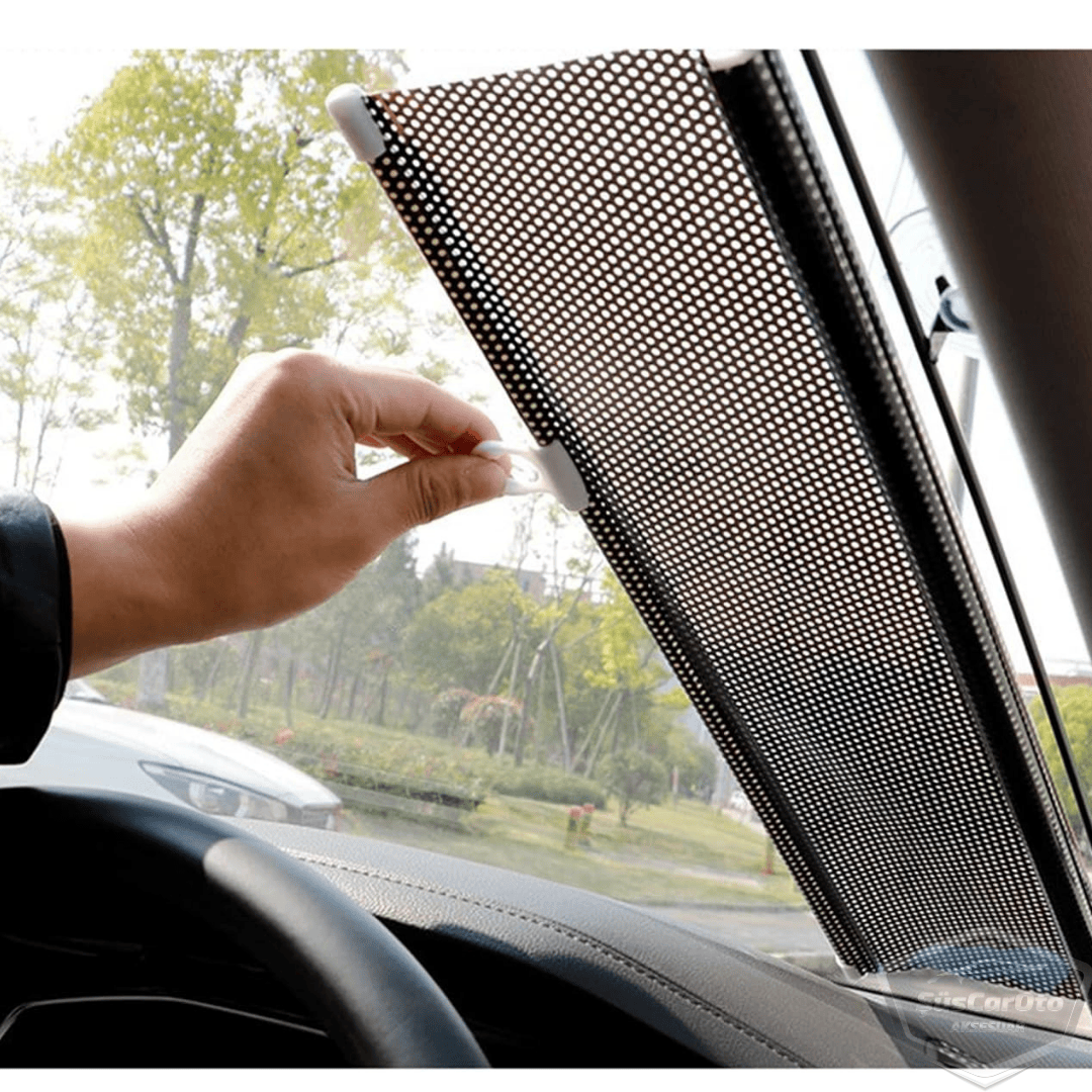 Oto Katlanır Stor Model Güneşlik Ön Arka Cam Gölgelik Siyah Noktalı Otomatik Sürgülü Yeni Nesil Güneş Koruyucu Oto Araba Suv Tır 68 cm x 125 cm
