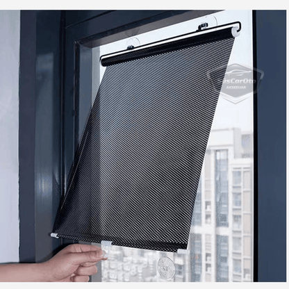 Oto Katlanır Stor Model Güneşlik Ön Arka Cam Gölgelik Siyah Noktalı Otomatik Sürgülü Yeni Nesil Güneş Koruyucu Oto Araba Suv Tır 68 cm x 125 cm