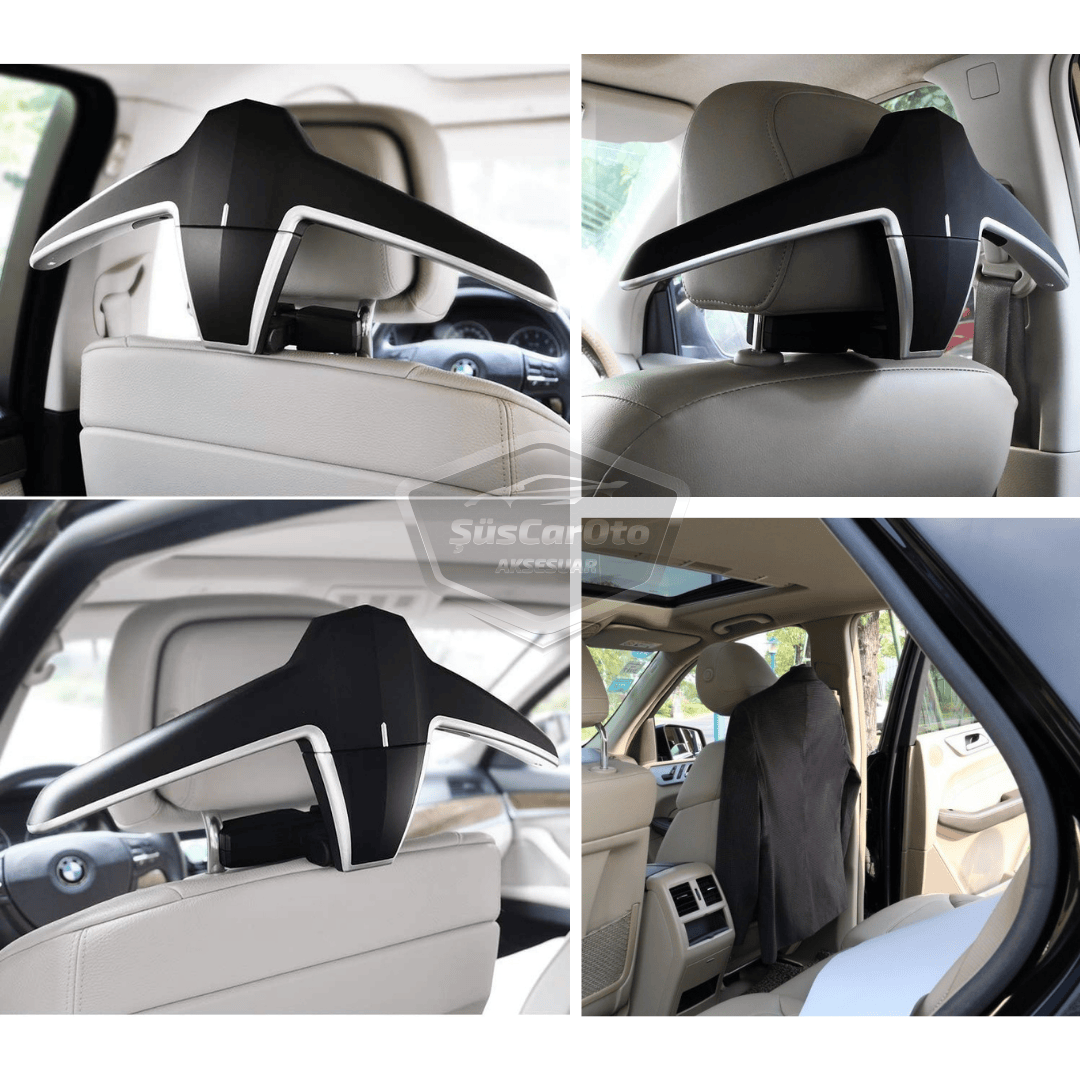 Percha de ropa para respaldo de asiento de coche, percha plegable negra para chaqueta, percha antideslizante para coche, bolsa de ropa de alta calidad 2012UNIEAÇM-KRN