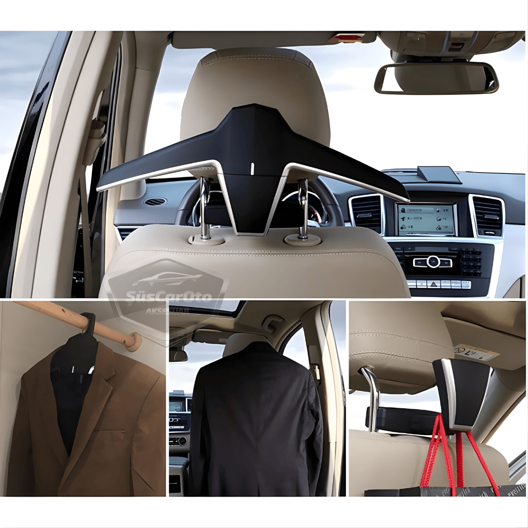 Percha de ropa para respaldo de asiento de coche, percha plegable negra para chaqueta, percha antideslizante para coche, bolsa de ropa de alta calidad 2012UNIEAÇM-KRN