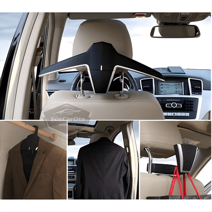 Percha de ropa para respaldo de asiento de coche, percha plegable negra para chaqueta, percha antideslizante para coche, bolsa de ropa de alta calidad 2012UNIEAÇM-KRN