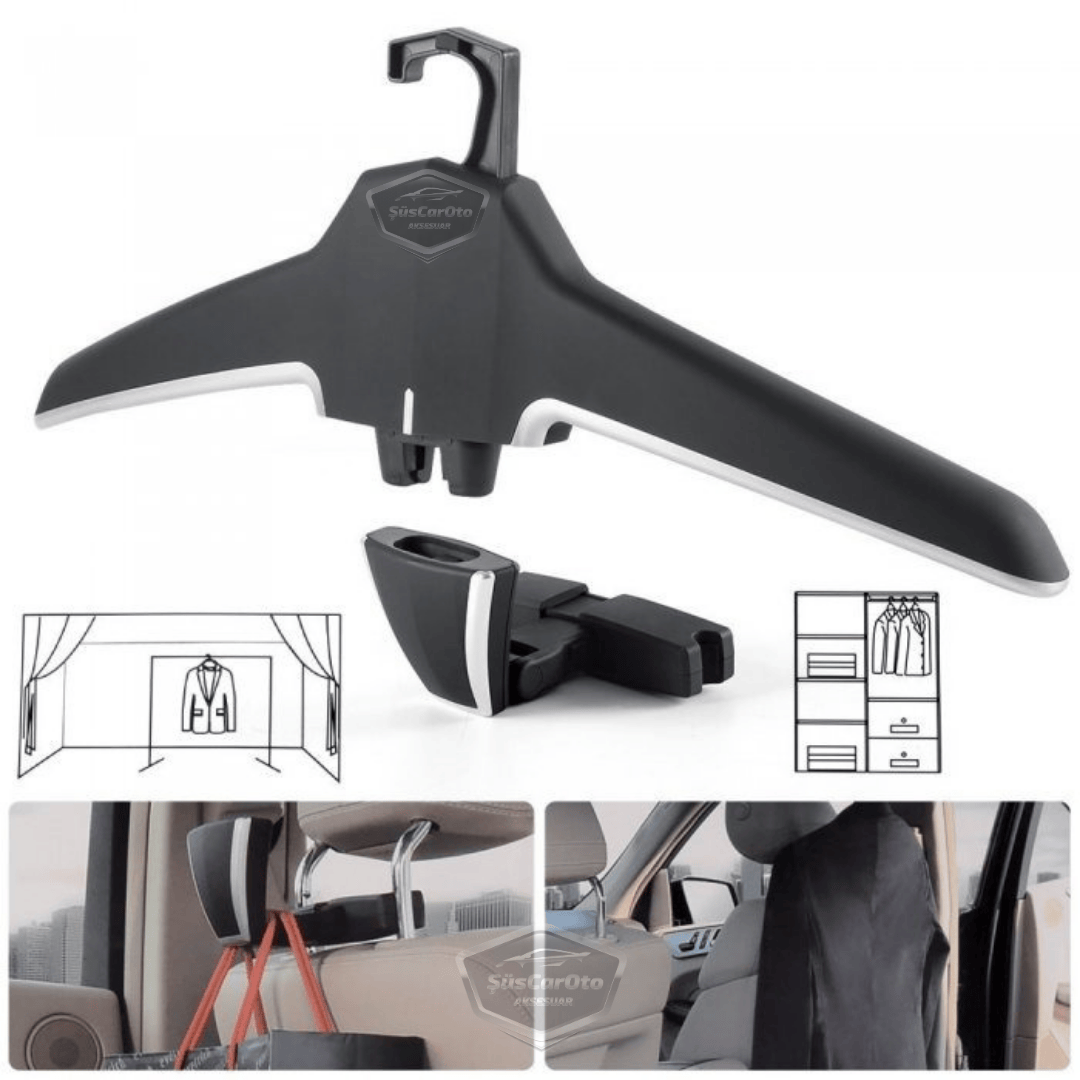 Percha de ropa para respaldo de asiento de coche, percha plegable negra para chaqueta, percha antideslizante para coche, bolsa de ropa de alta calidad 2012UNIEAÇM-KRN