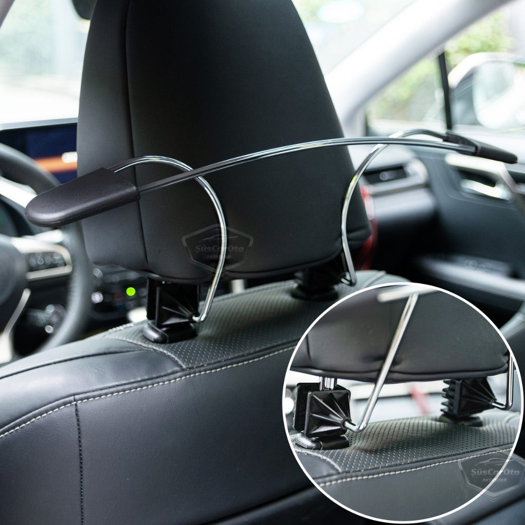 Percha para ropa trasera de asiento de coche, percha para chaqueta, metal cromado, percha interior de coche, percha antideslizante ONP183