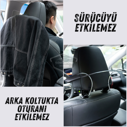 Percha para ropa trasera de asiento de coche, percha para chaqueta, metal cromado, percha interior de coche, percha antideslizante ONP183