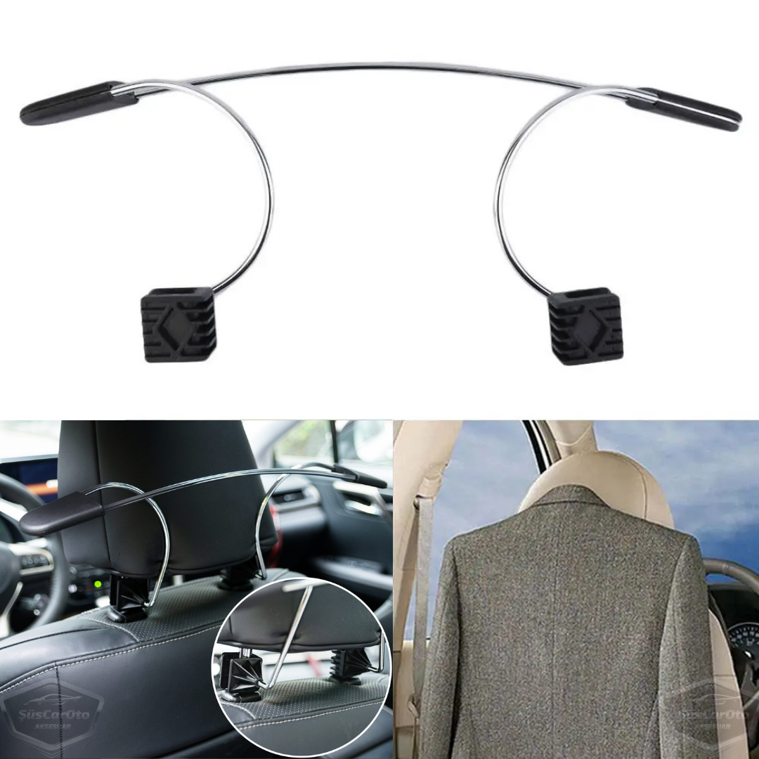Percha para ropa trasera de asiento de coche, percha para chaqueta, metal cromado, percha interior de coche, percha antideslizante ONP183