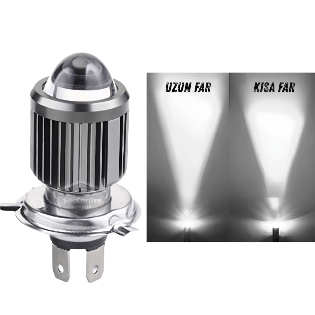 Otomobil Araç Motosiklet Mercekli Far Ampulü Led Far Beyaz CSP Led Xenon Lamba Delici Yayıcı Uzun Kısa 1 Adet H4