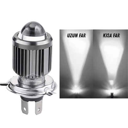 Otomobil Araç Motosiklet Mercekli Far Ampulü Led Far Beyaz CSP Led Xenon Lamba Delici Yayıcı Uzun Kısa 1 Adet H4