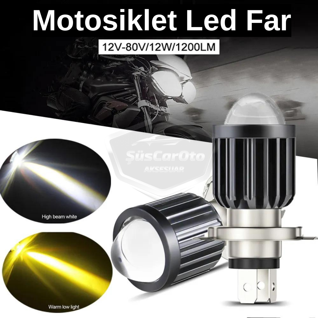 Automóvil Vehículo Motocicleta Lente Faro Bombilla Led Faro Bicolor Amarillo-Blanco CSP Lámpara Led Perforadora Difusora Luz Alta-Baja 1 Unidad H4