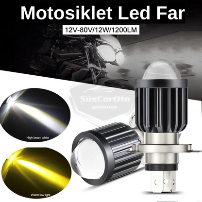 Automóvil Vehículo Motocicleta Lente Faro Bombilla Led Faro Bicolor Amarillo-Blanco CSP Lámpara Led Perforadora Difusora Luz Alta-Baja 1 Unidad H4