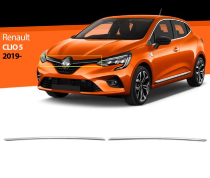Renault Clio 5 Cromo para Parrilla Delantera Superior 2 Piezas 2019 y superior