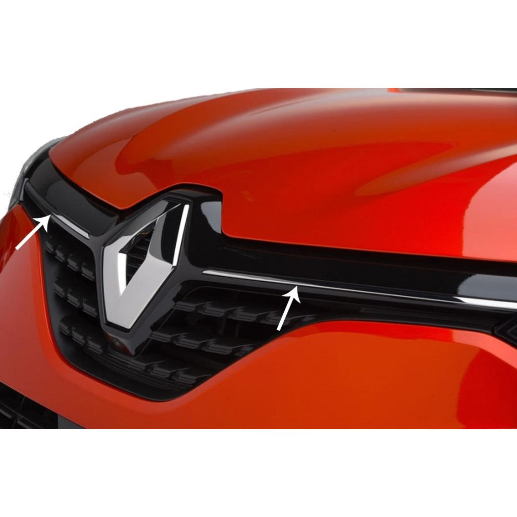 Renault Clio 5 Cromo para Parrilla Delantera Superior 2 Piezas 2019 y superior