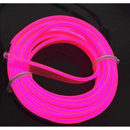 Tira de luces de neón rosa de 2 metros para salpicadero de coche