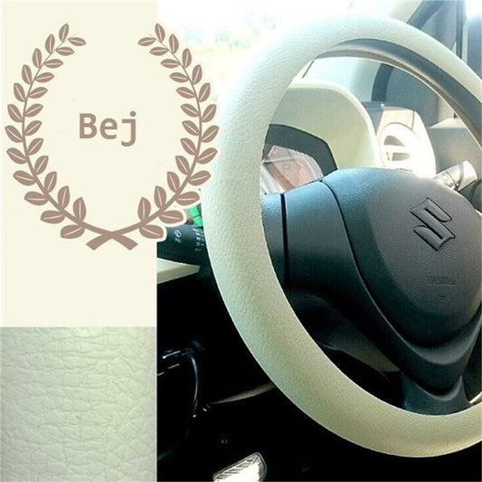 FORRO DE SILICONA SÚPER FINO PERFLEX CON DIBUJO DE CUERO PARA VOLANTE, BEIGE