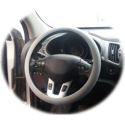 FUNDA DE VOLANTE DE SILICONA SÚPER FINA CON DISEÑO DE CUERO PERFLEX GRIS