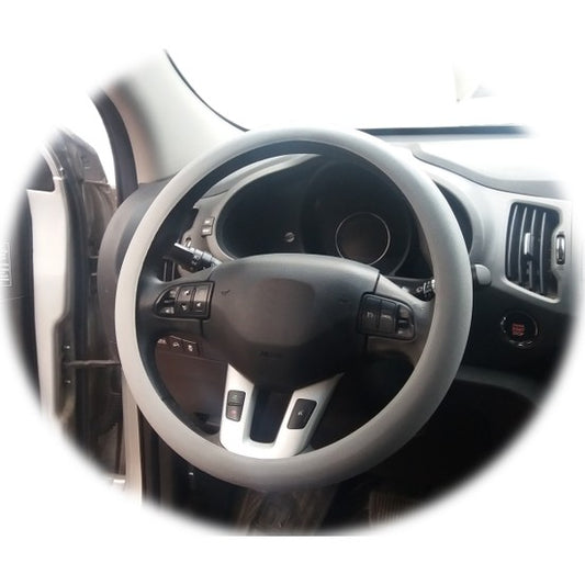 FUNDA DE VOLANTE DE SILICONA SÚPER FINA CON DISEÑO DE CUERO PERFLEX GRIS
