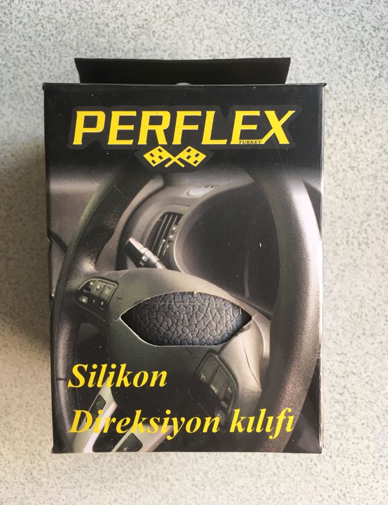 FUNDA DE VOLANTE DE SILICONA SÚPER FINA CON DISEÑO DE CUERO PERFLEX GRIS