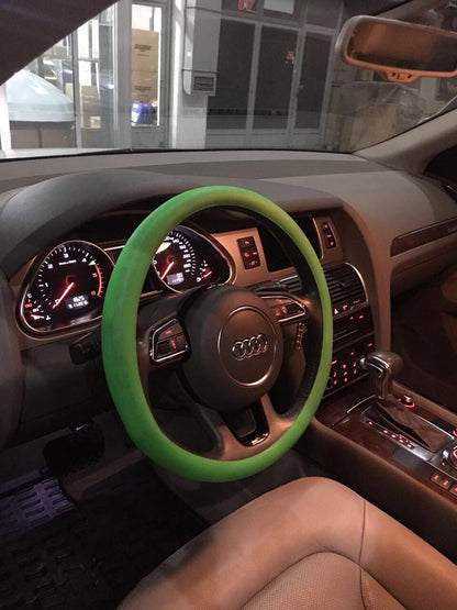 Funda de silicona súper delgada PERFLEX con diseño de cuero para volante, verde
